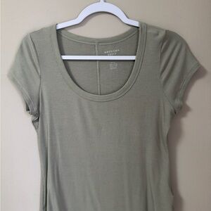 American Eagle Outfitters Women's Olive Ribbed Top